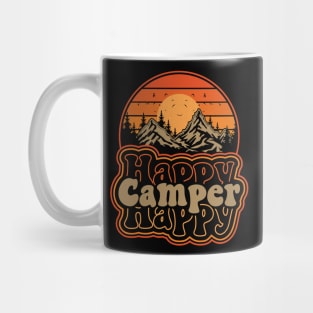 Happy Camper – Retro Mountain Sunset Mug